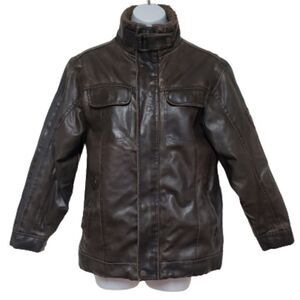 🌹Adventure LegendsVintage Faux Leather Brown Bombmer Jacket  sx 14/16